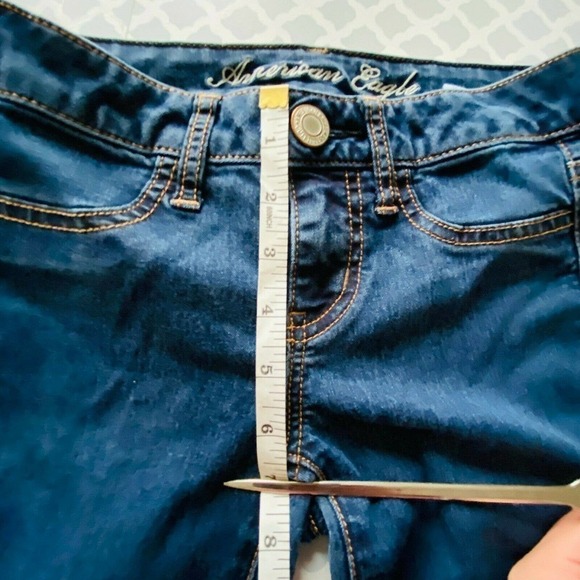 American Eagle Outfitters Size 00 Womens Jeggings Stretch Blue Denim Jeans - Picture 8 of 10